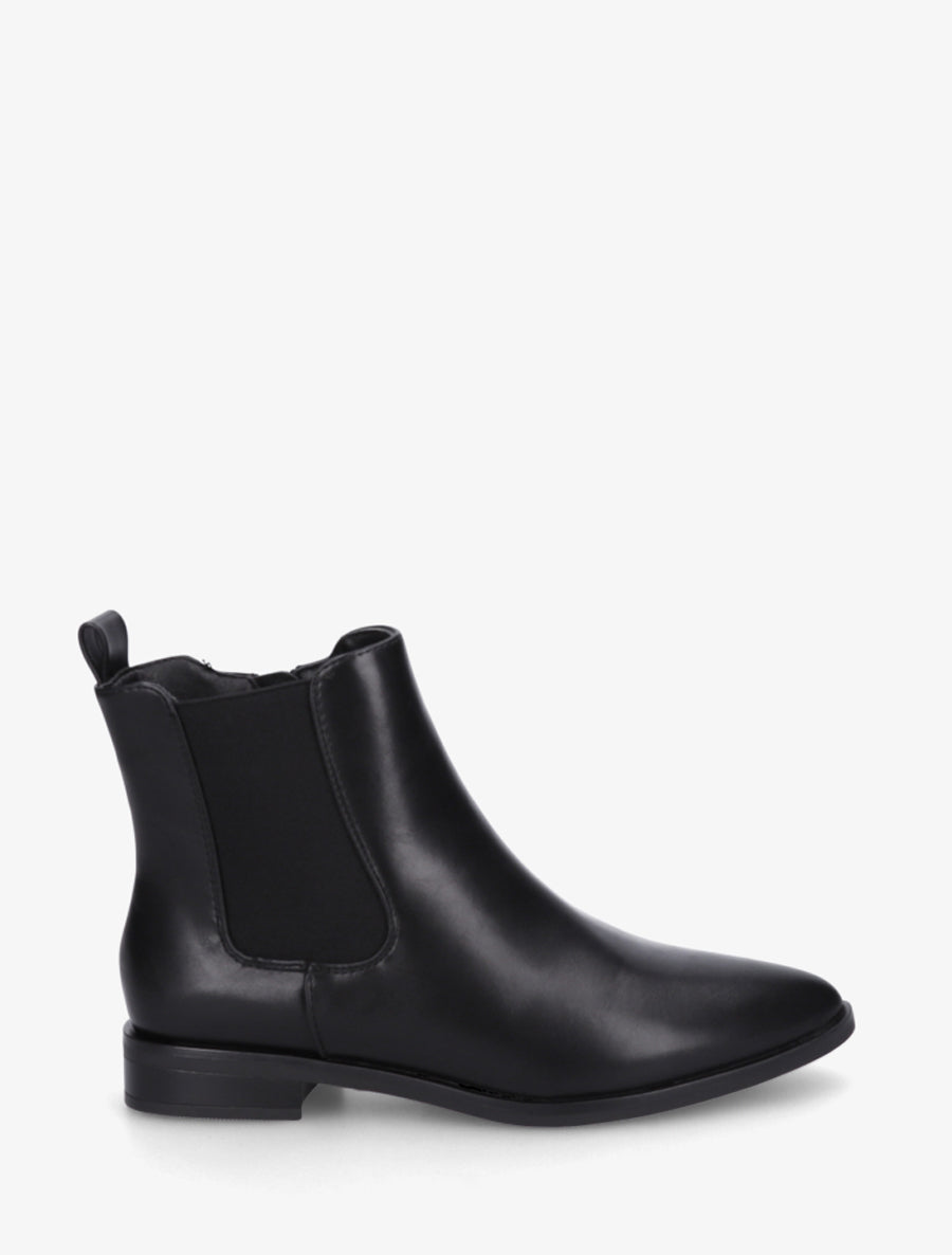 Bottines en simili à bouts pointus - Noir - 1
