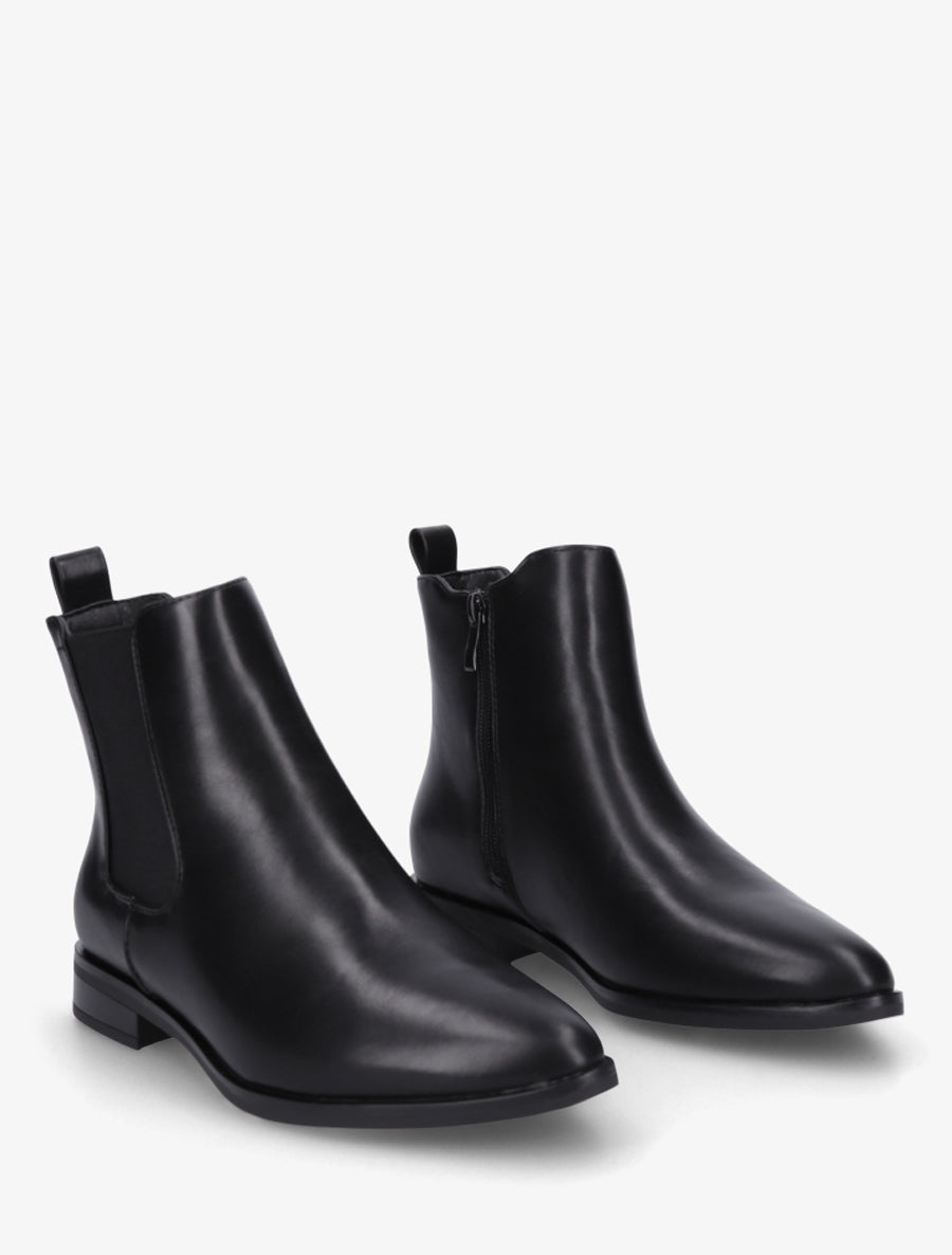 Bottines en simili à bouts pointus - Noir - 4