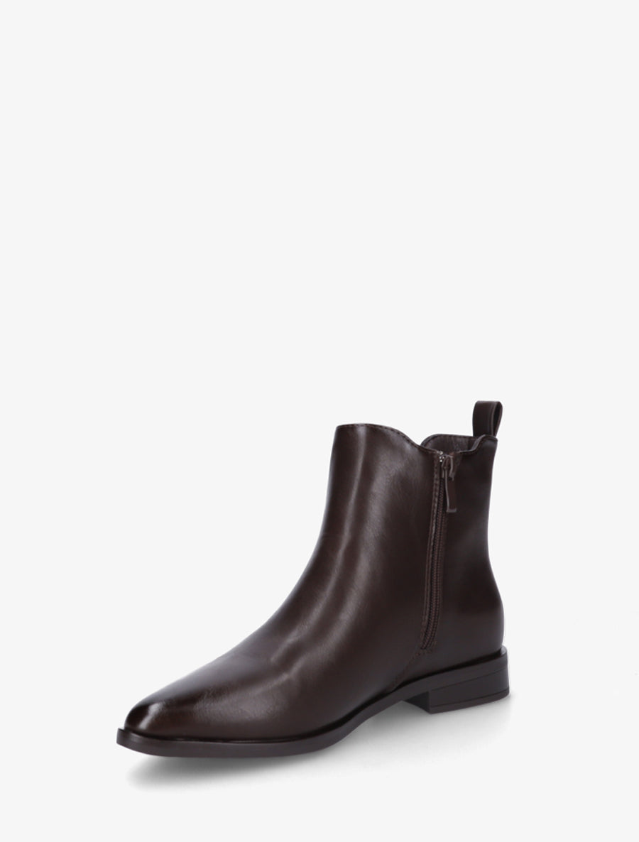 Bottines en simili à bouts pointus - Marron - 3