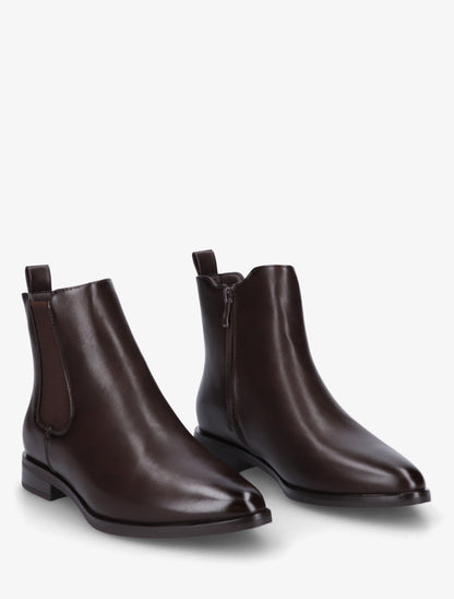 Bottines en simili à bouts pointus - Marron - 4
