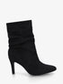 Bottines montantes en suédine effet froissé - Noir - 1