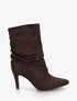 Bottines montantes en suédine effet froissé - Chocolat - 1
