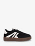 Sneakers à empiècement tissu et bandes contrastantes - Noir - 1