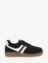 Sneakers à empiècement tissu effet tweed - Noir - 1