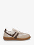 Sneakers à empiècement tissu effet tweed - Taupe - 1