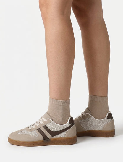 Sneakers met inzetstukken van stof met tweed-effect - Mol
