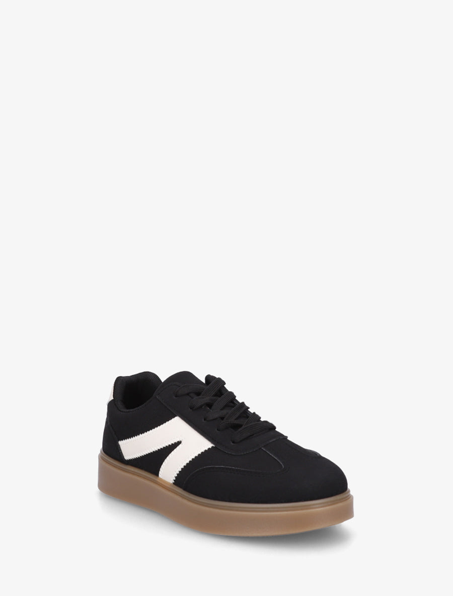 Sneakers à semelle en caoutchouc - Noir - 2