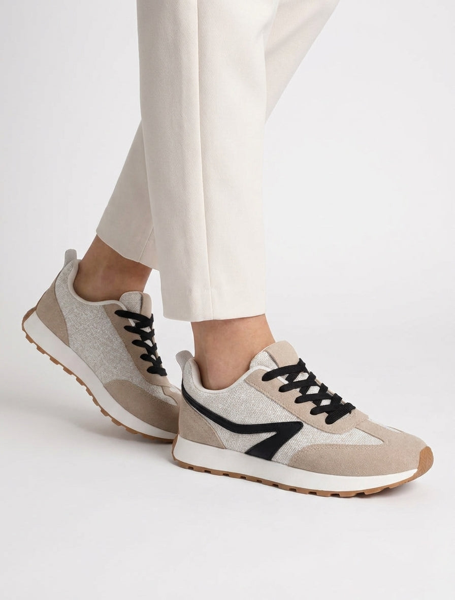 Sneakers met stoffen inzetstukken en nubuck-effect - Mol