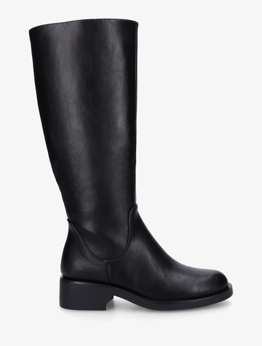 Bottes plates basiques en simili - Noir - 1