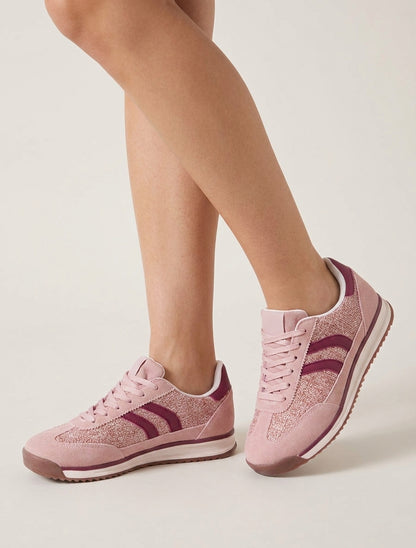 Sneakers van stof met tweed-effect - Roos