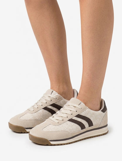 Sneakers van stof met tweed-effect - Beige