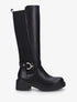 Bottes classiques élastiquées en simili - Noir - 1