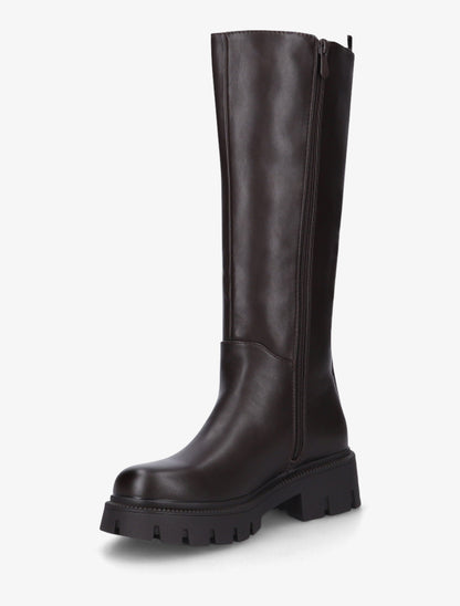 Bottes élastiquées en simili - Chocolat - 3