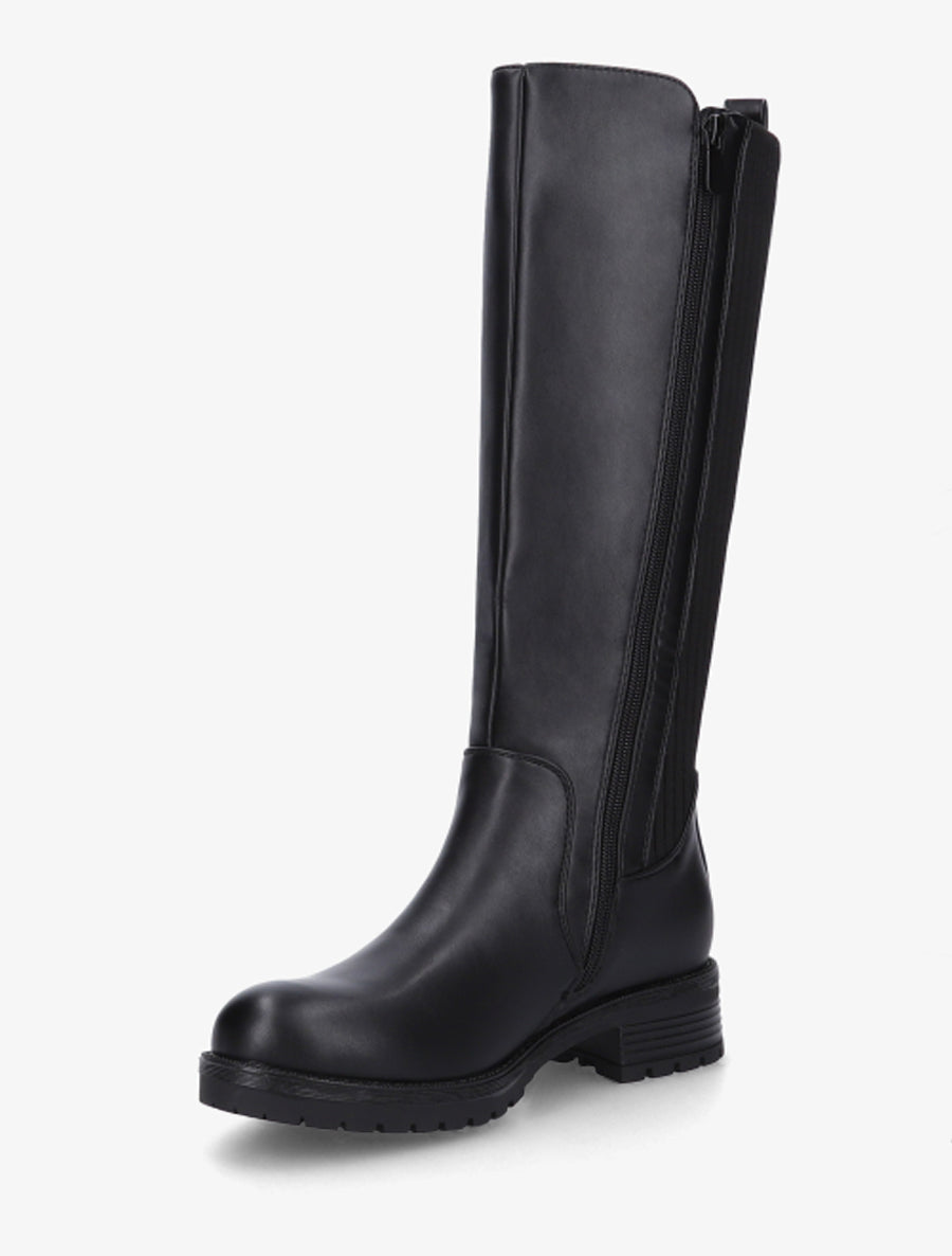 Bottes élastiquées en tissu côtelé - Noir - 3