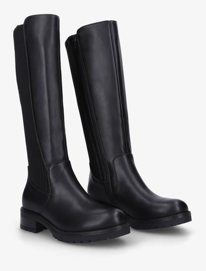 Bottes élastiquées en tissu côtelé - Noir - 4