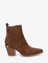 Bottines en suédine style santiags - Chocolat - 1