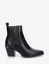 Bottines en simili style santiags - Noir - 1