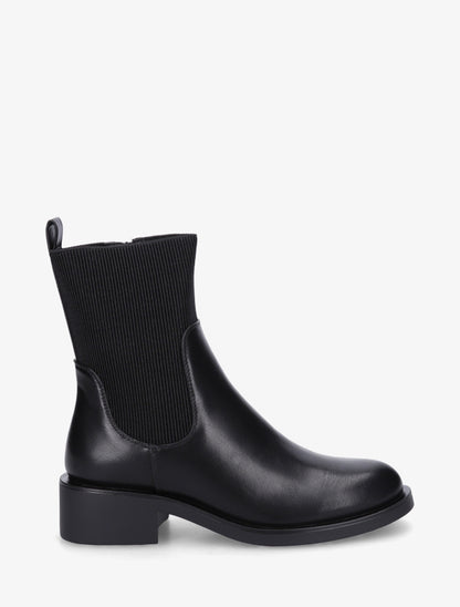 Bottines élastiquées en simili - Noir - 1