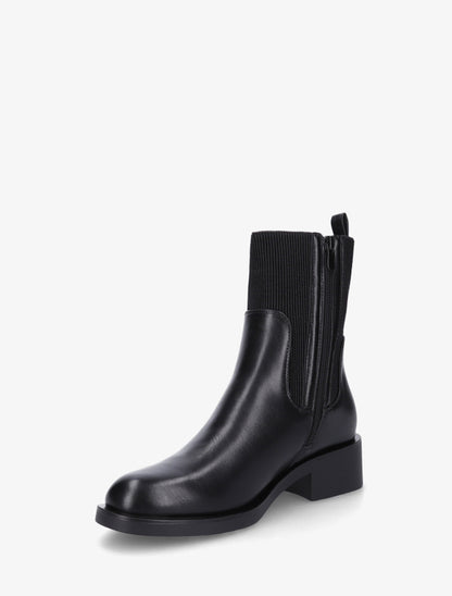 Bottines élastiquées en simili - Noir - 3