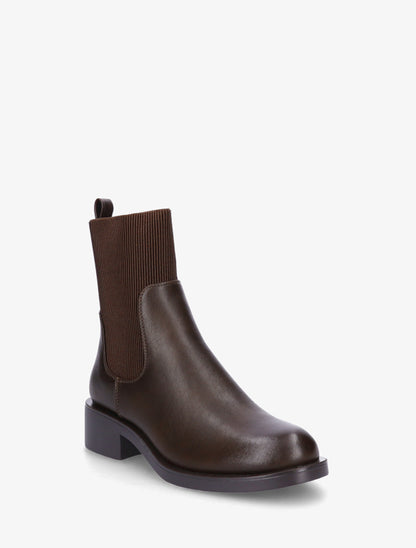 Bottines élastiquées en simili - Chocolat - 2