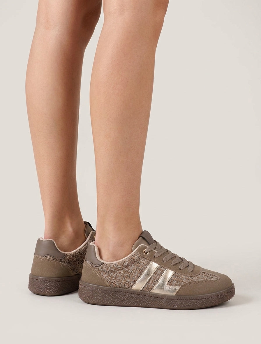 Tweed en suède sneakers - Mol