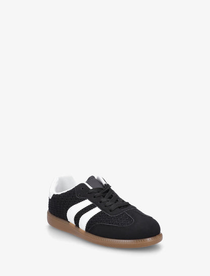 Sneakers en maille et bandes contrastantes - Noir - 2