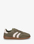 Sneakers en maille et bandes contrastantes - Kaki - 1