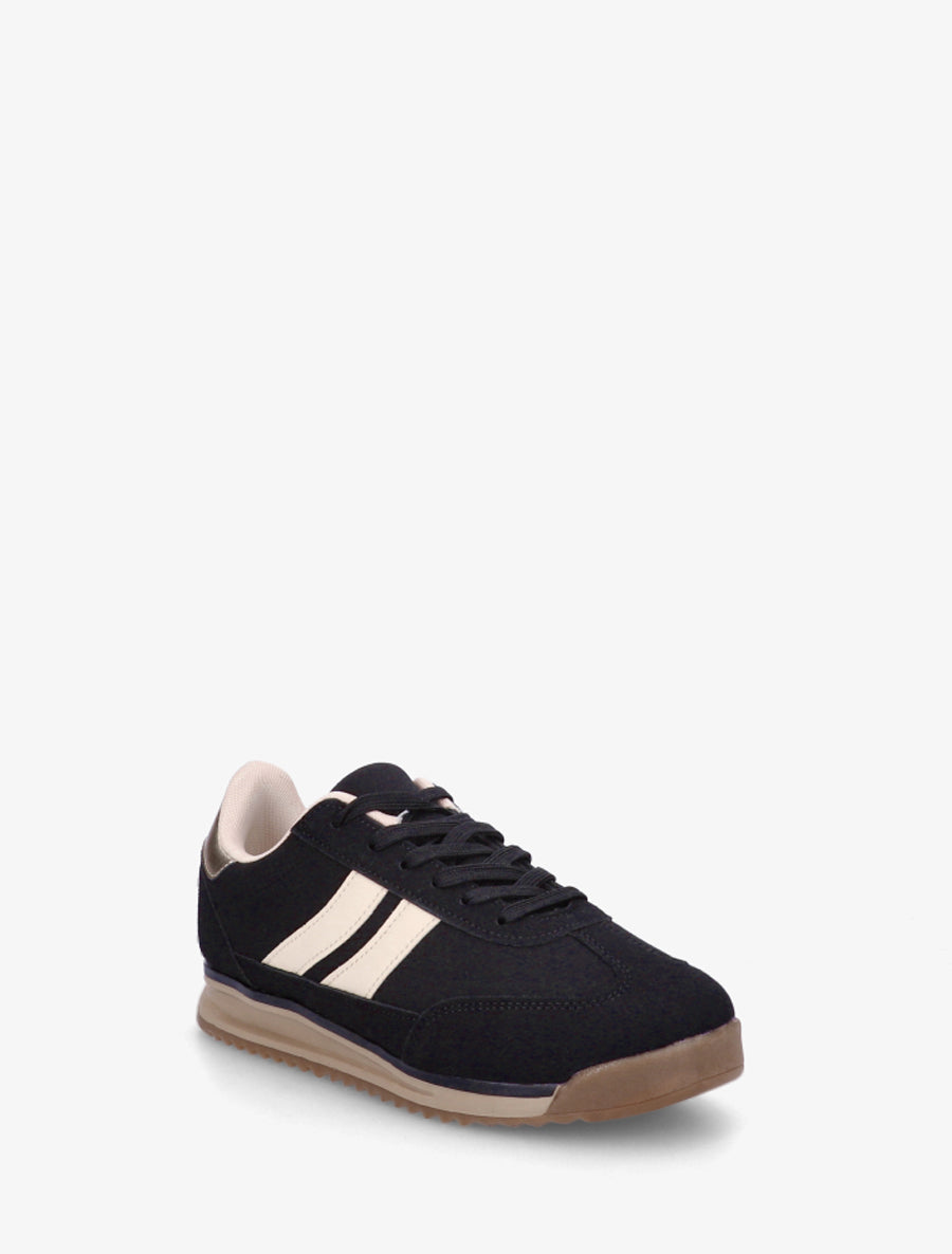 Sneakers en suédine et effet nubuck - Noir - 2