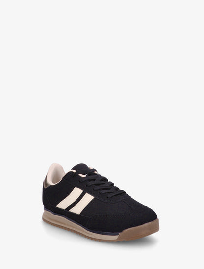 Sneakers en suédine et effet nubuck - Noir - 2