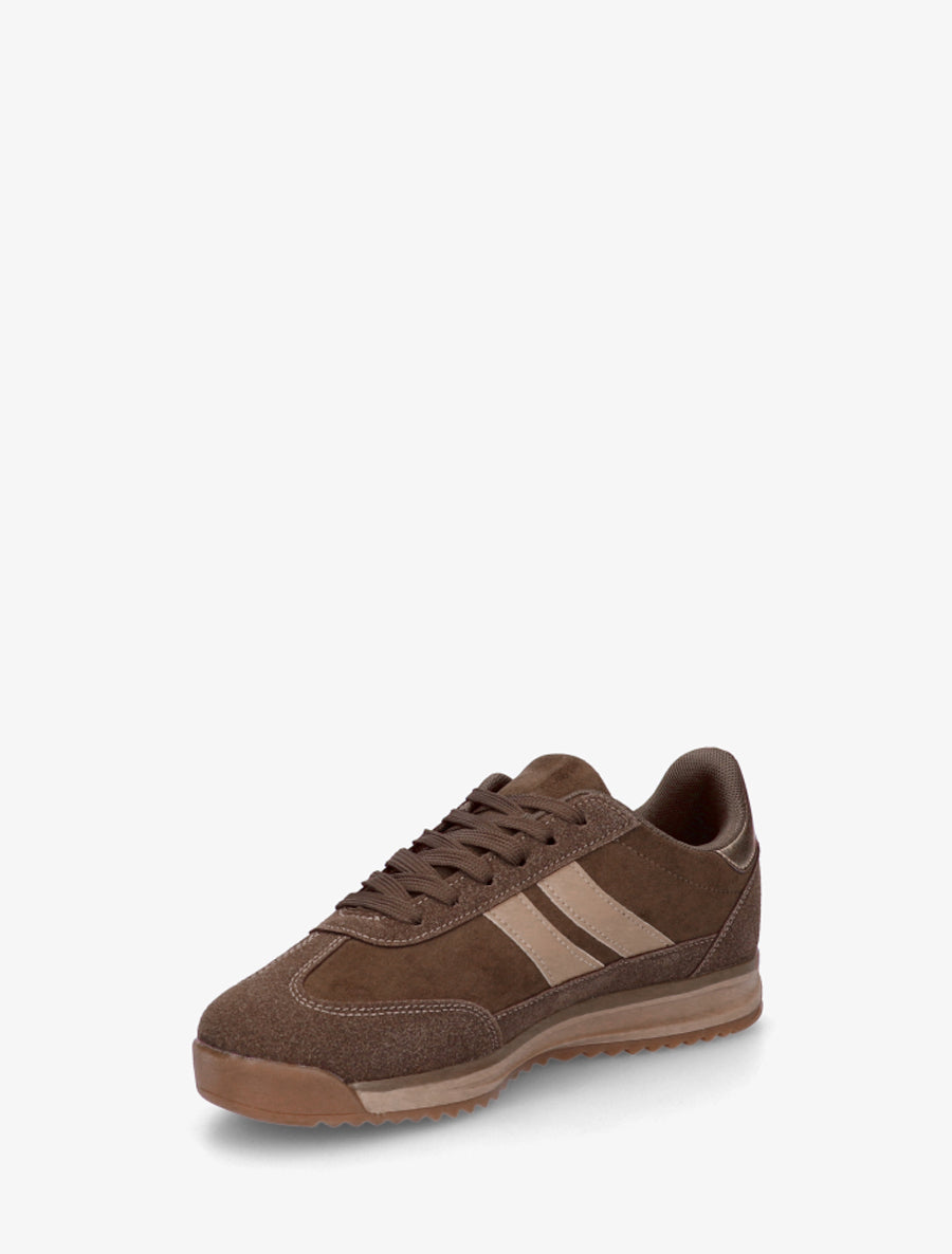 Sneakers en suédine et effet nubuck - Kaki - 3