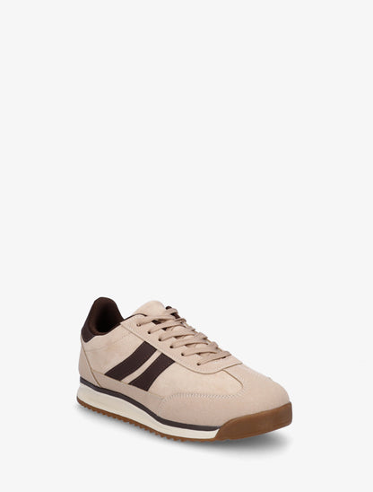 Sneakers en suédine et effet nubuck - Beige - 2