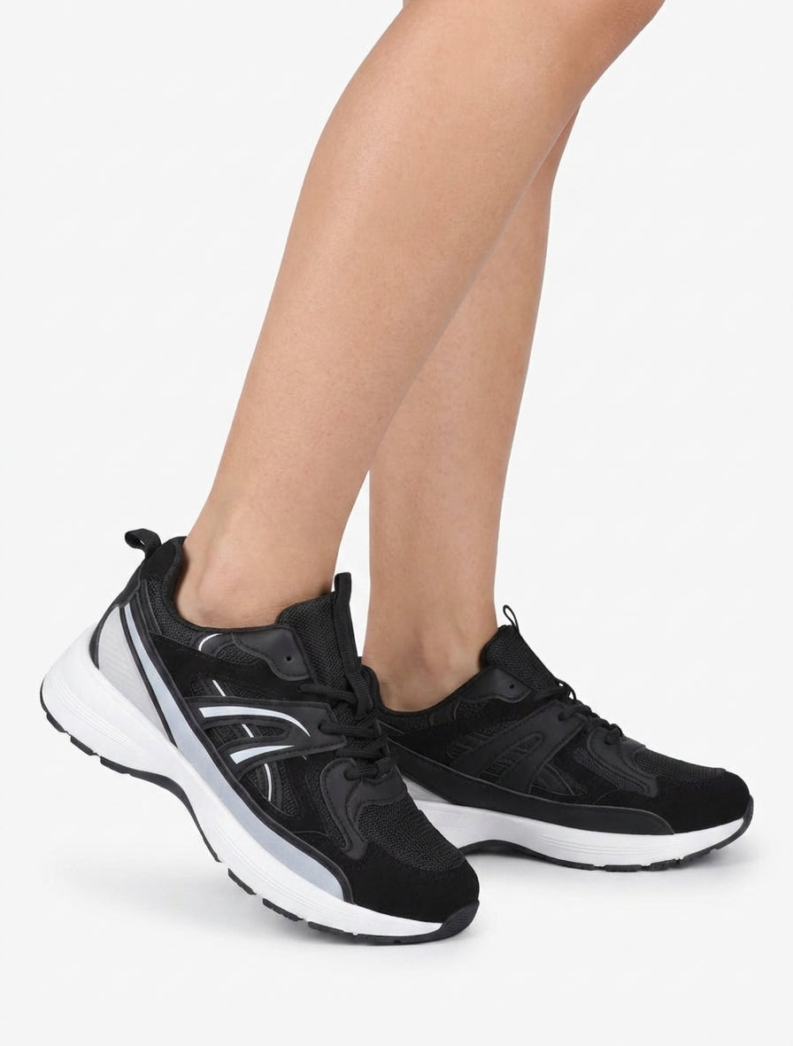 Gestileerde klassieke sneakers - Zwart