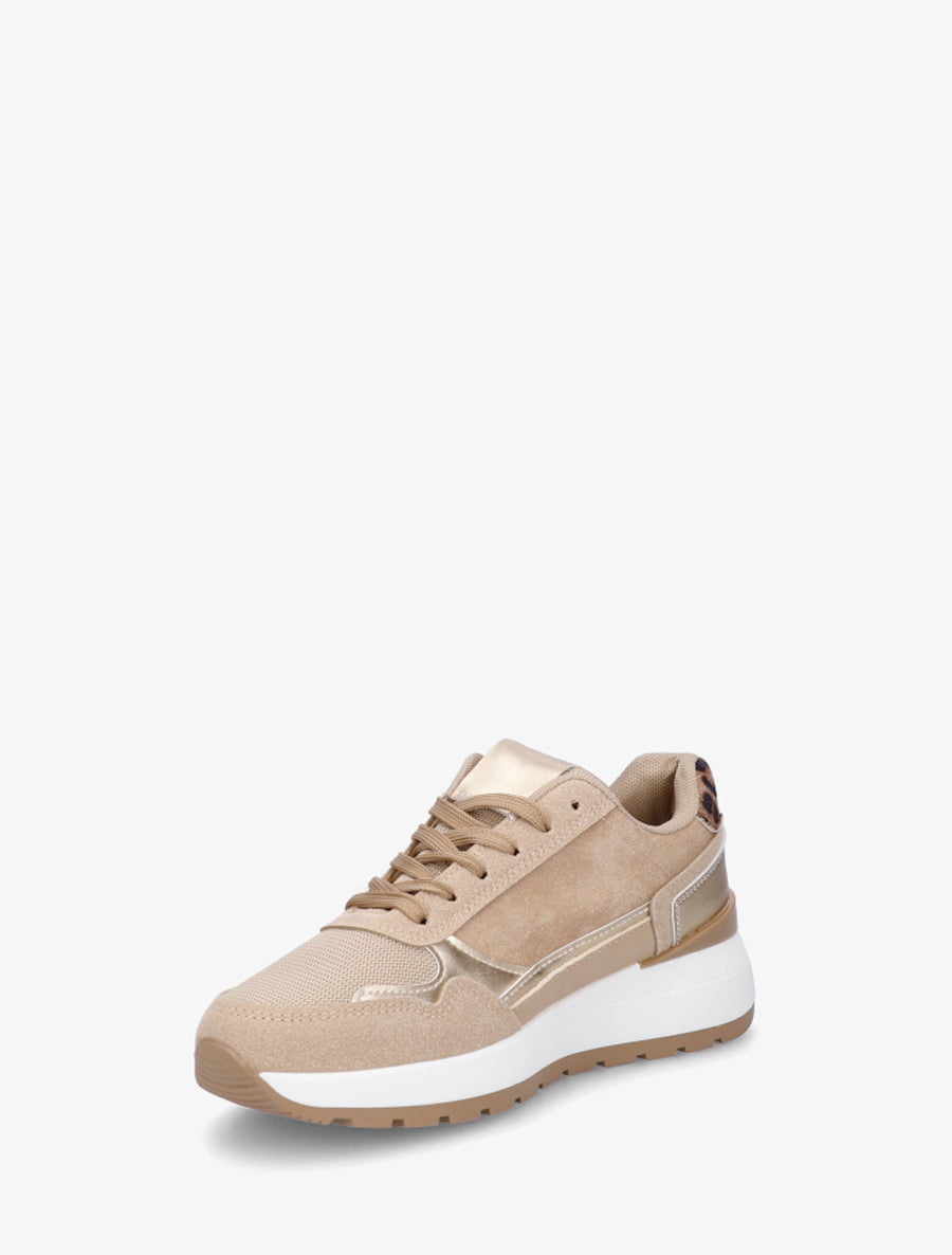 Baskets en suédine et contrefort contrastant - Taupe - 3
