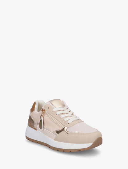 Baskets en suédine et contrefort contrastant - Beige - 2