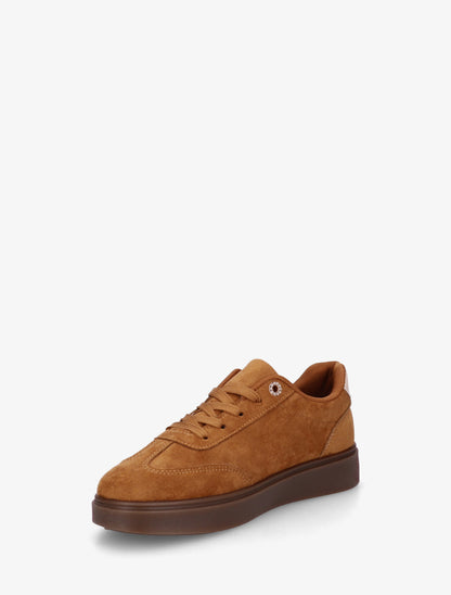Baskets effet nubuck à oeillets strassés - Rouille - 3