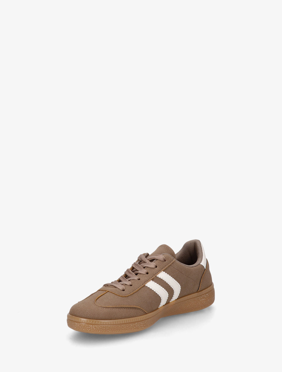 Sneakers effet nubuck à semelle caoutchouc - Taupe - 3