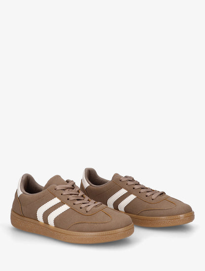 Sneakers effet nubuck à semelle caoutchouc - Taupe - 4