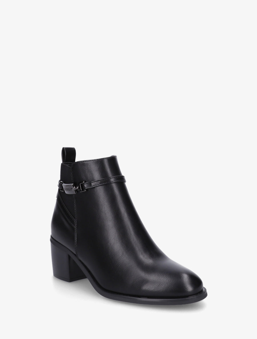 Bottines élastiquées en simili - Noir - 2