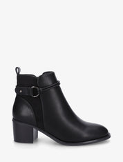 Bottines en simili et suédine - Noir - 1