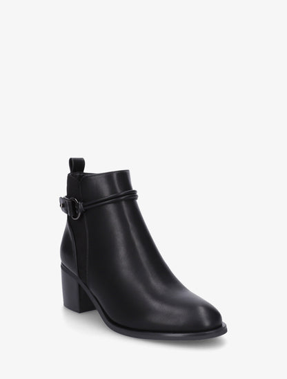 Bottines en simili et suédine - Noir - 2
