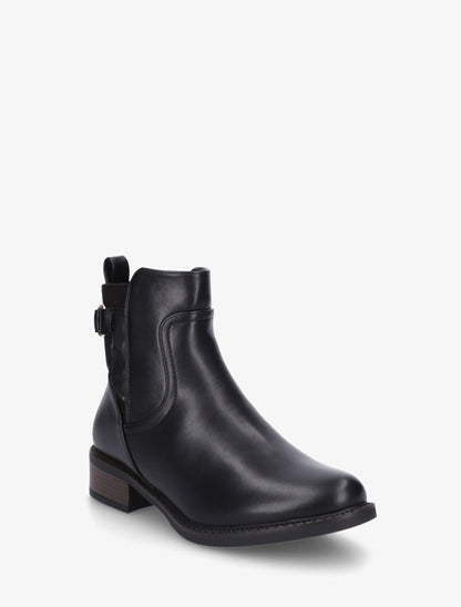 Bottines en simili et suédine - Noir - 2