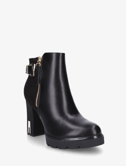 Bottines bimatière à zip décoratif - Noir - 2