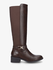 Bottes en simili style cavalière - Marron - 1