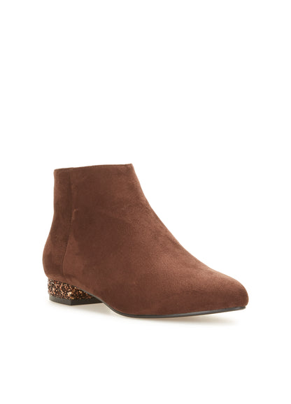 Bottines basses talons à paillettes - Marron - 2