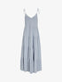 Robe longue unie évasée - Bleu - 1