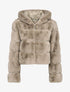 Manteau court en fausse fourrure - Taupe - 4