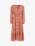 Robe longue col V imprimé moucheté - Rose - 4