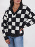 Pull en laine mélangée à motif graphique - Noir - 1