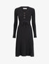 Robe pull côtelée coupe patineuse - Noir - 1