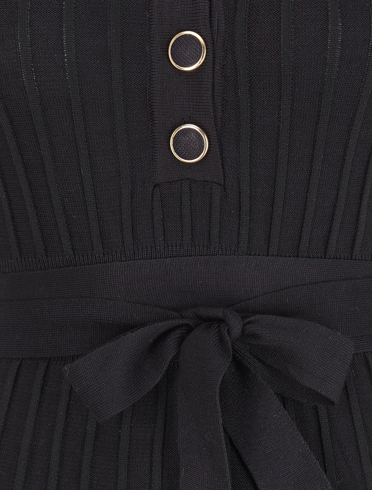 Robe pull côtelée coupe patineuse - Noir - 3
